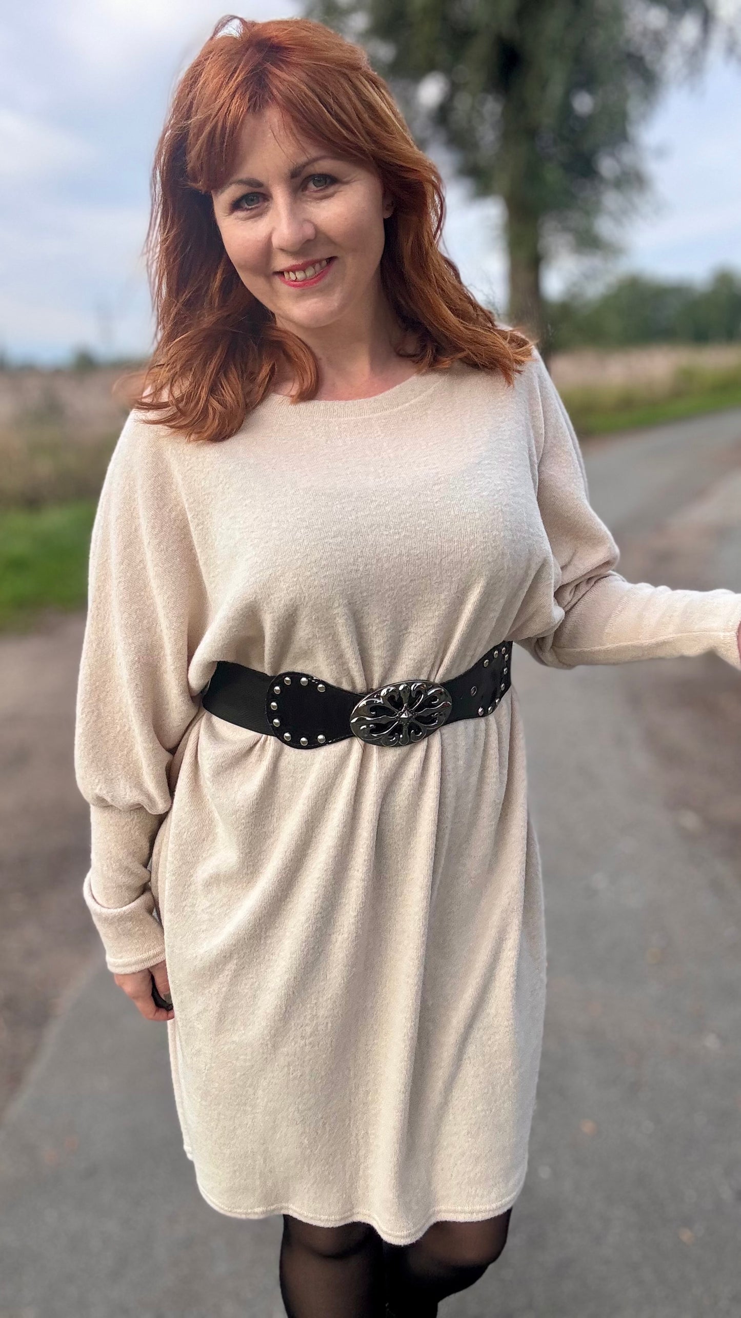 Lounge luxe jurk - crème