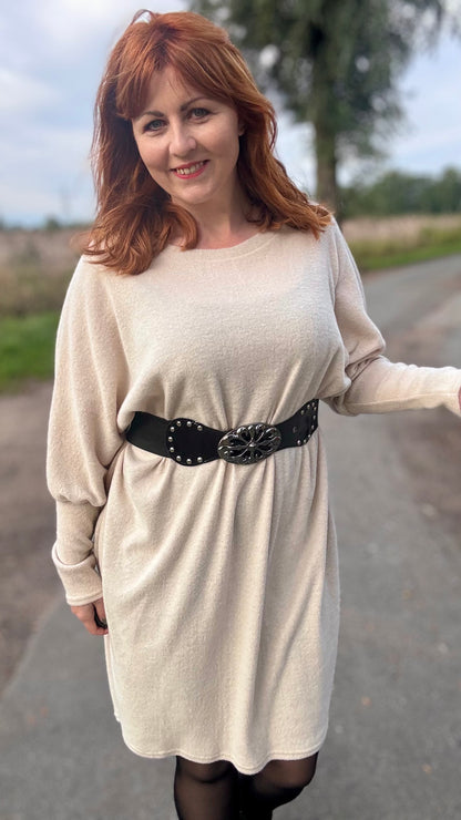 Lounge luxe jurk - crème