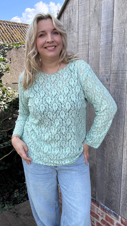 Flower lace curve - Mint