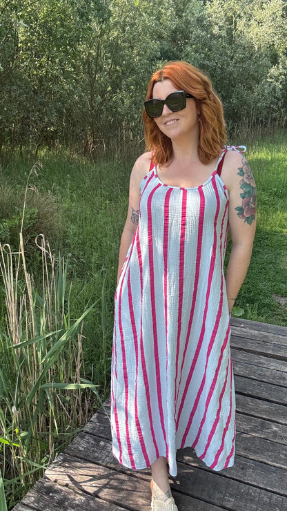 Enya dress - Blauw/fuchsia
