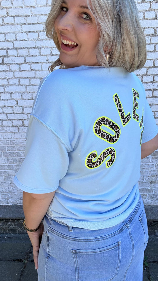 Soleil shirt leopard - Blauw