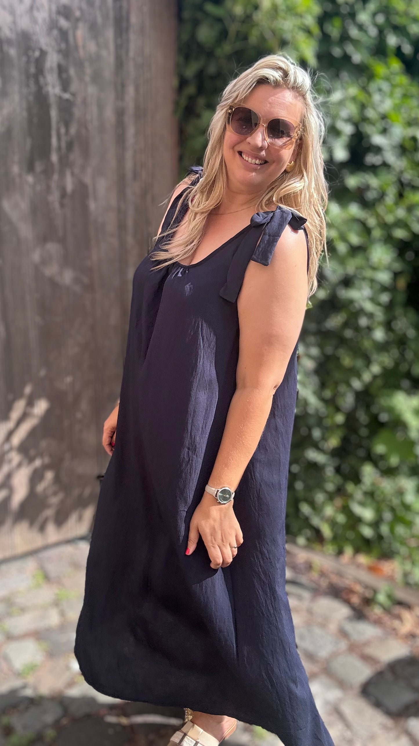 Flow dress donkerblauw