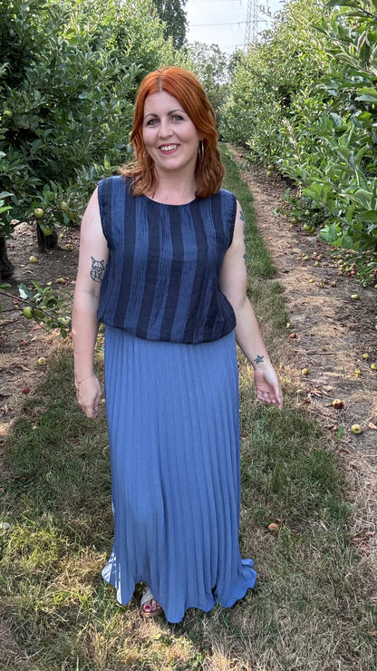 Gestreepte top - Blauw