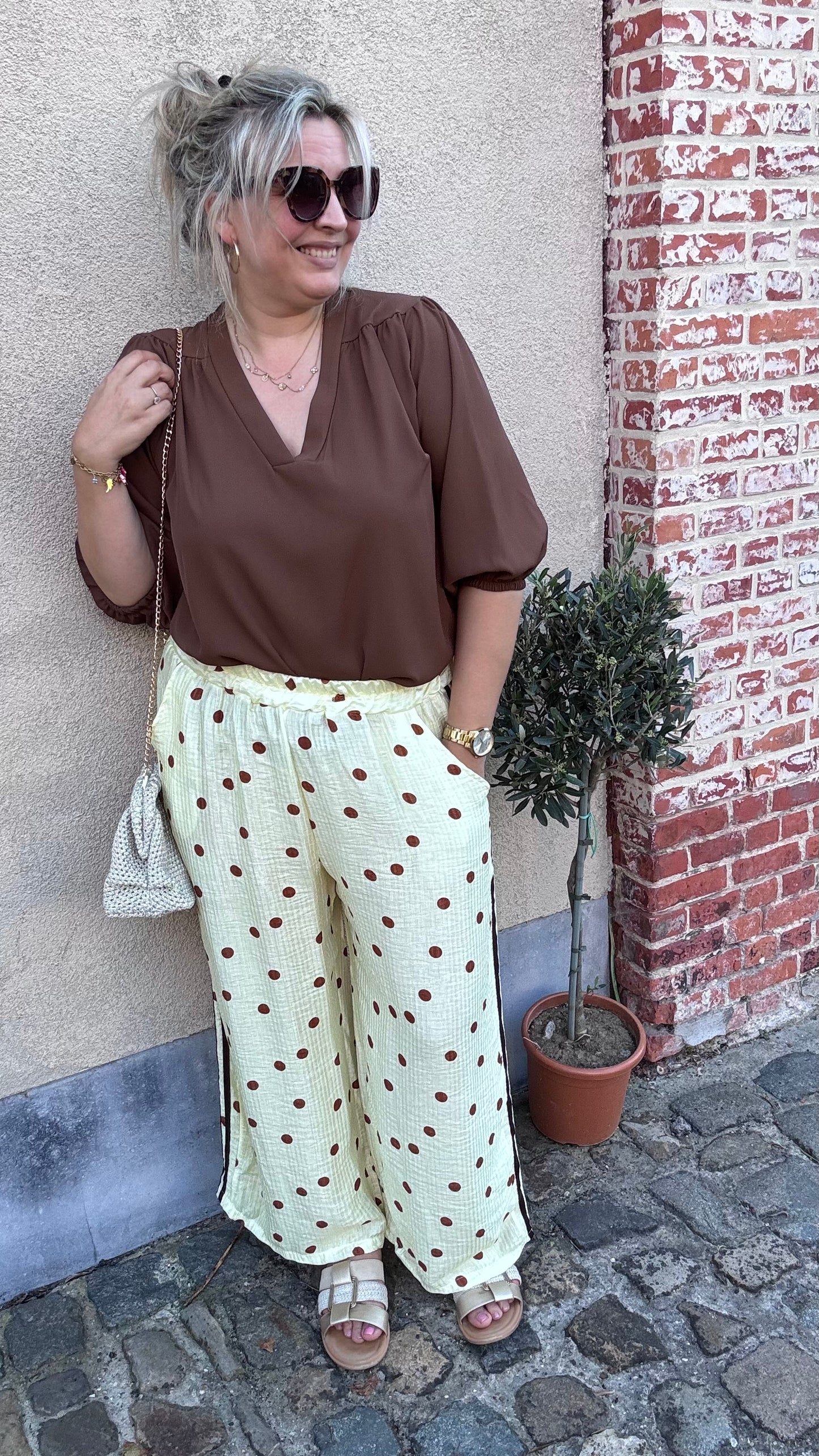 Dots broek - Geel
