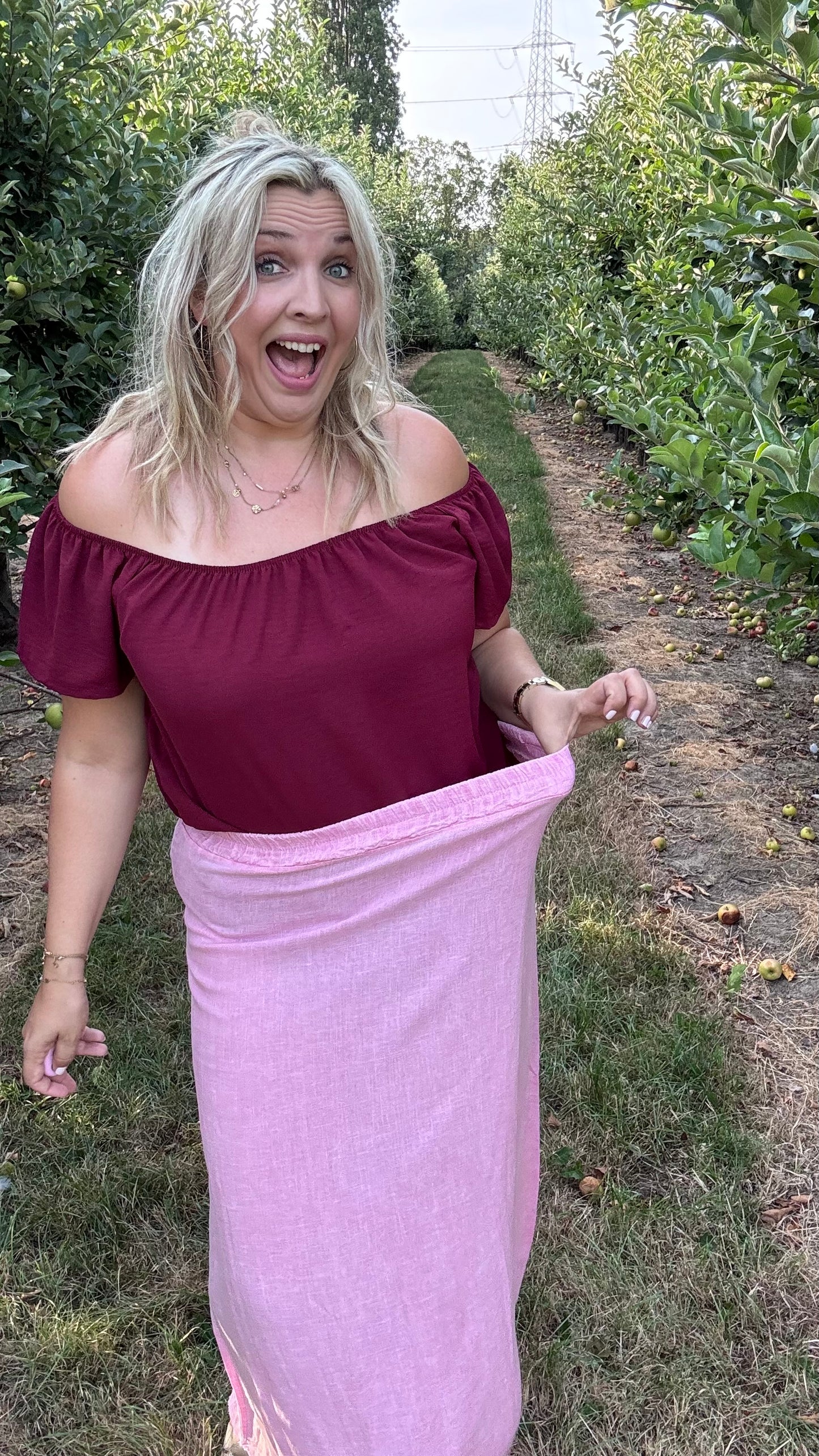 Linnen rok - Roze