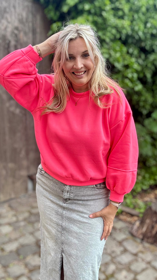 Leyla sweater neon roze
