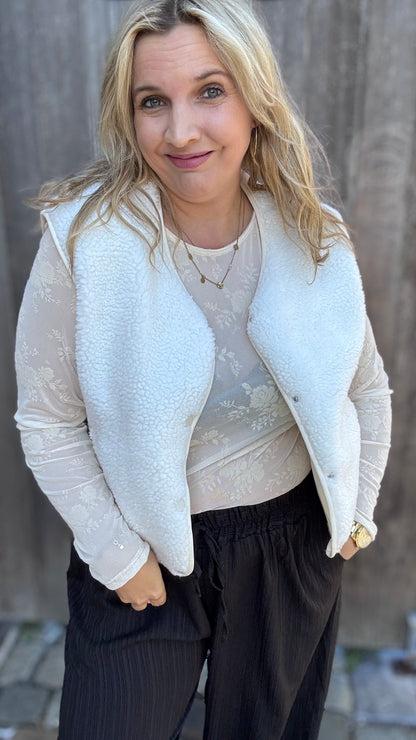 Velvet bloom blouse - Crème