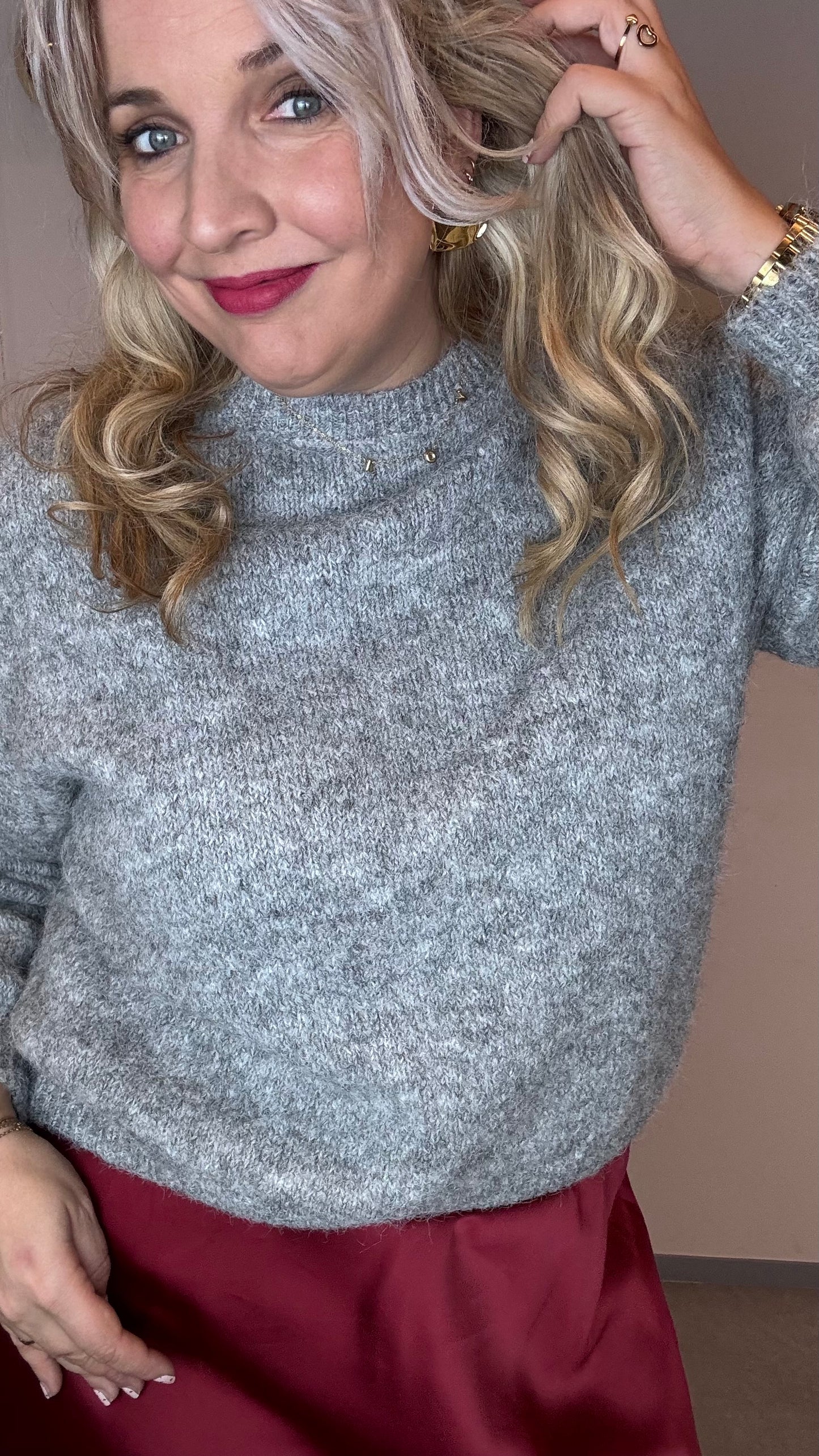 Winterglam trui - Grijs