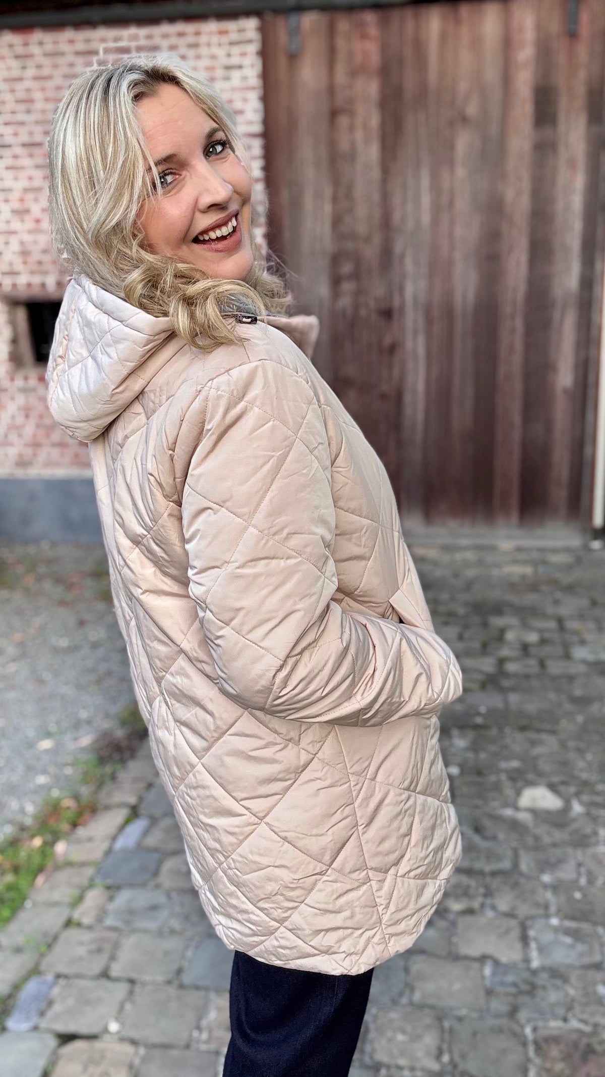 Long double trouble puffer - Crème