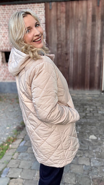Long double trouble puffer - Crème