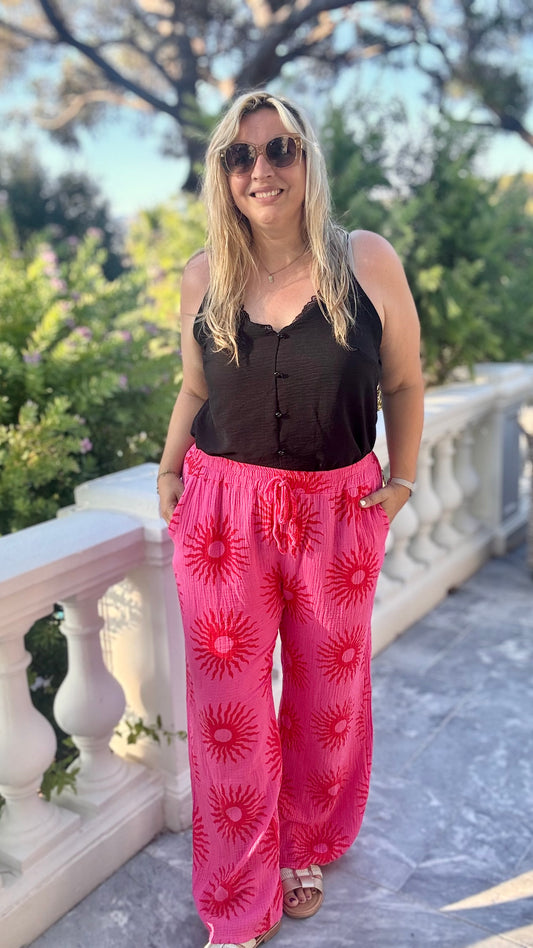 Sierra broek print roze