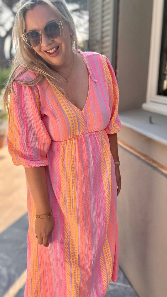 Golden hour dress bohemian lichtroze