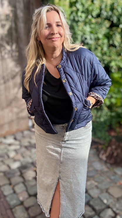 Urban leopard puffer - Donkerblauw