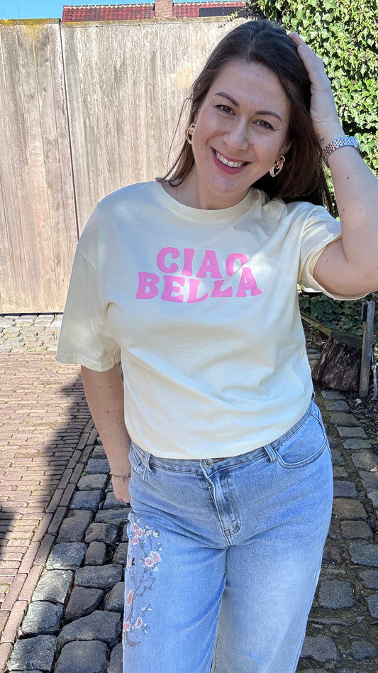 Ciao bella shirt - Butter yellow