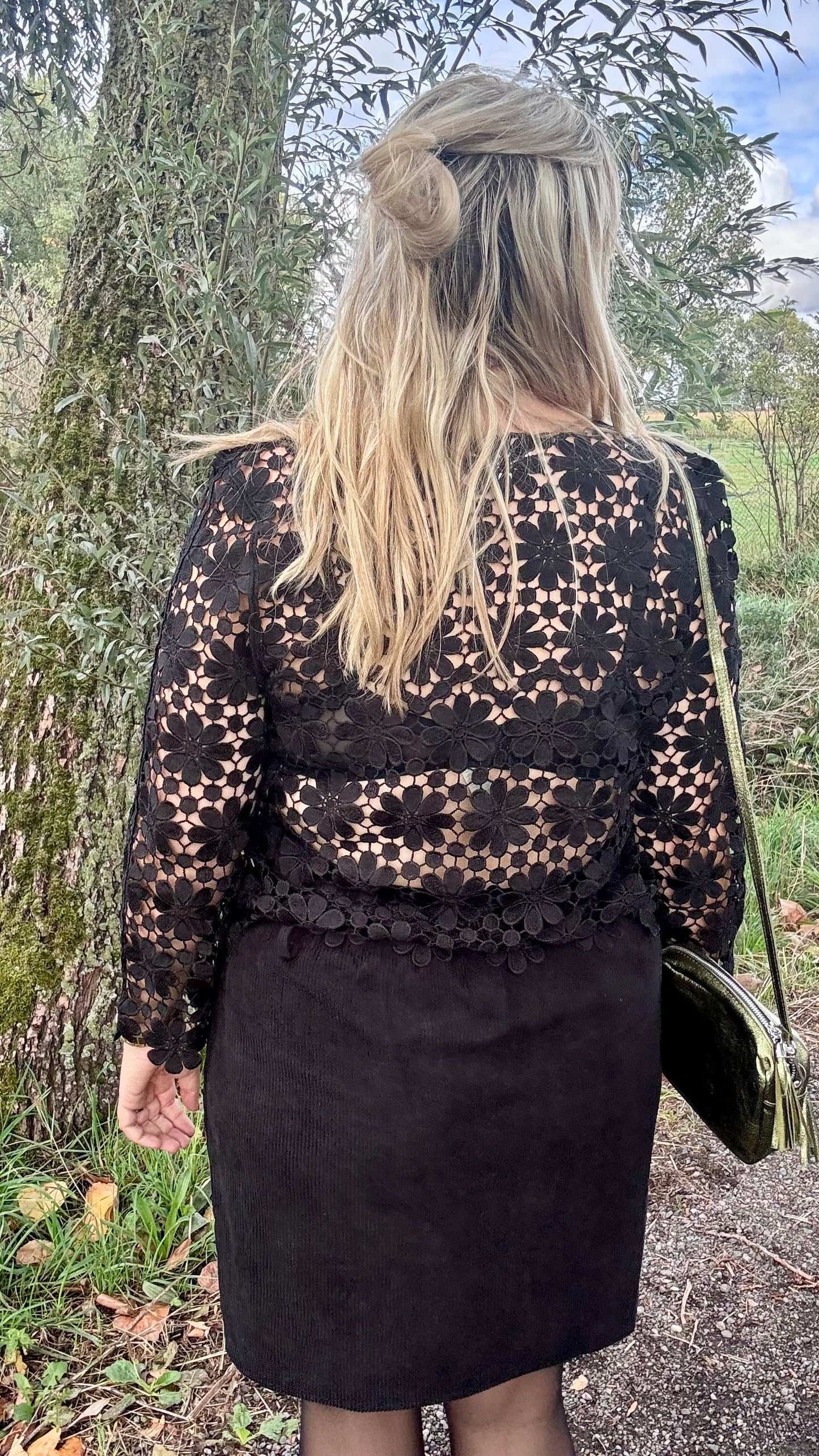 Delicate blouse - zwart