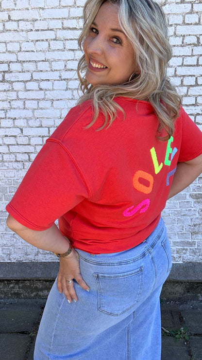 Soleil shirt multicolor - Rood