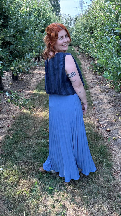 Josephine plissé rok - Blauw