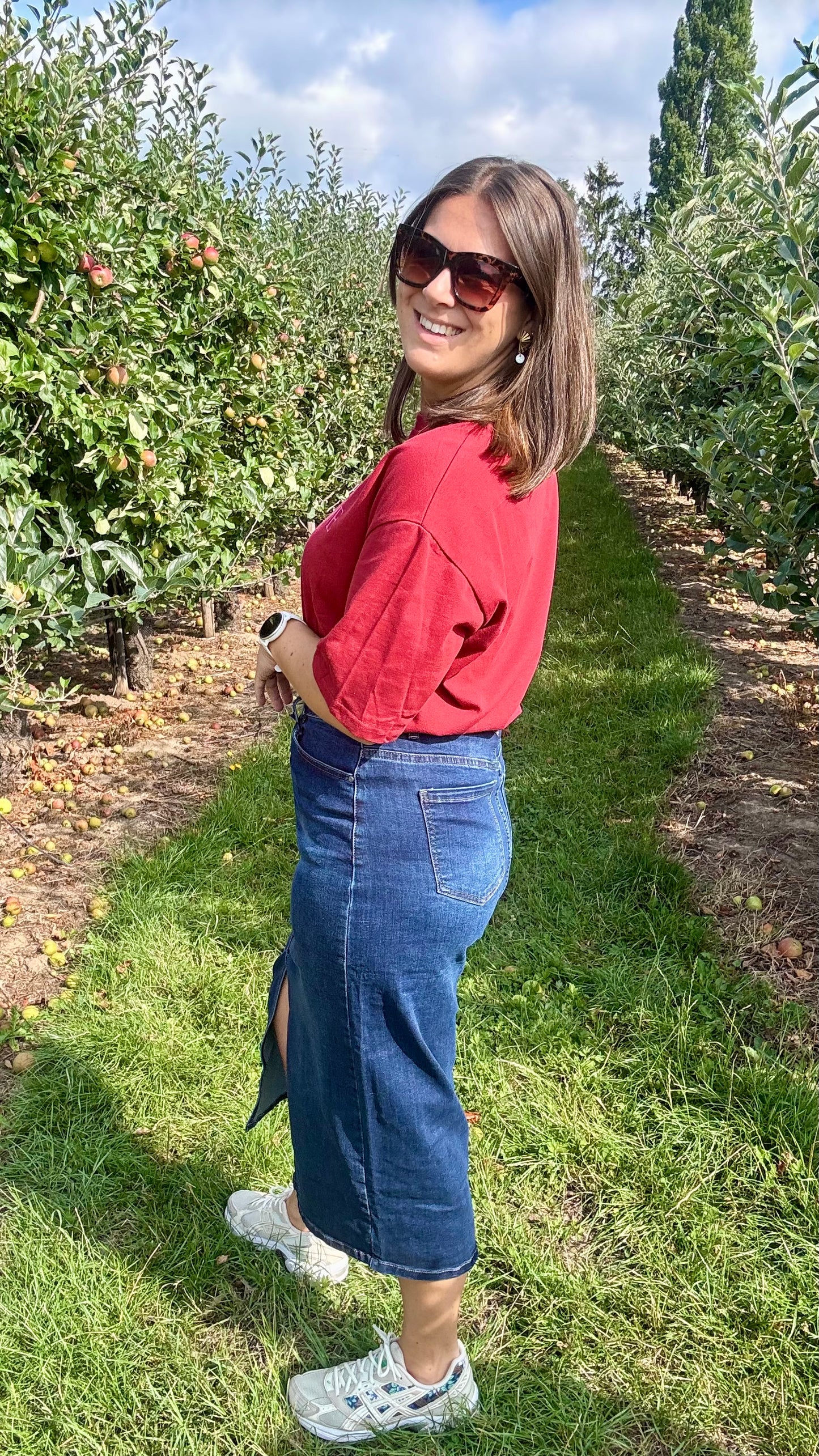 T-shirt champagne donkerrood