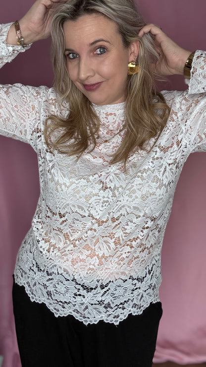 Fleur lace blouse - Wit