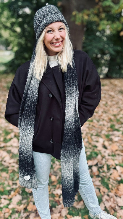 Mingle set (sjaal & muts) - Zwart