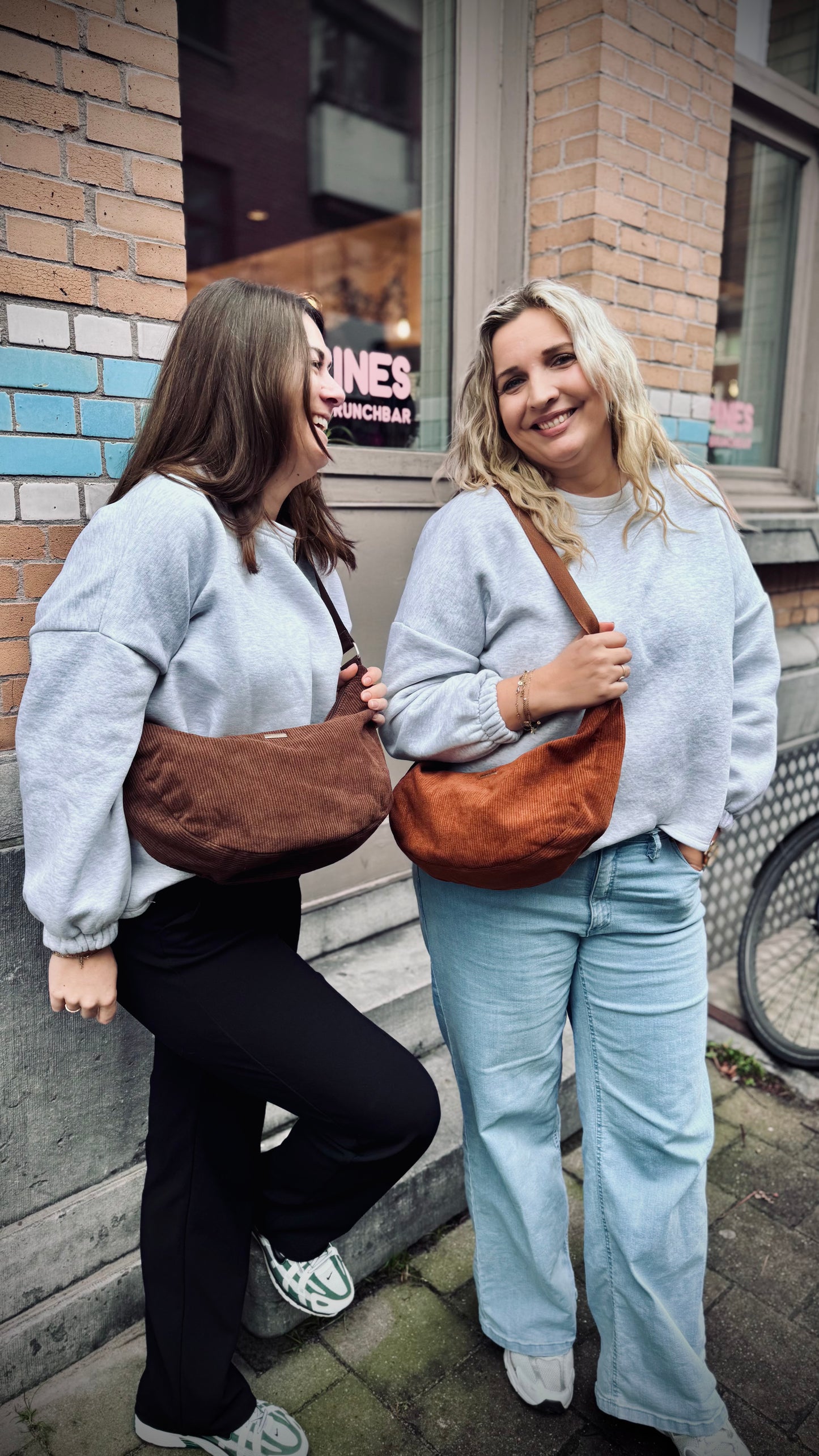 Fanny velours schoudertas - Chocolat