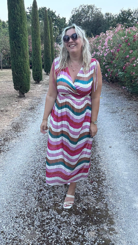 Every Woman Dress - Aztec glow (roze/groen)