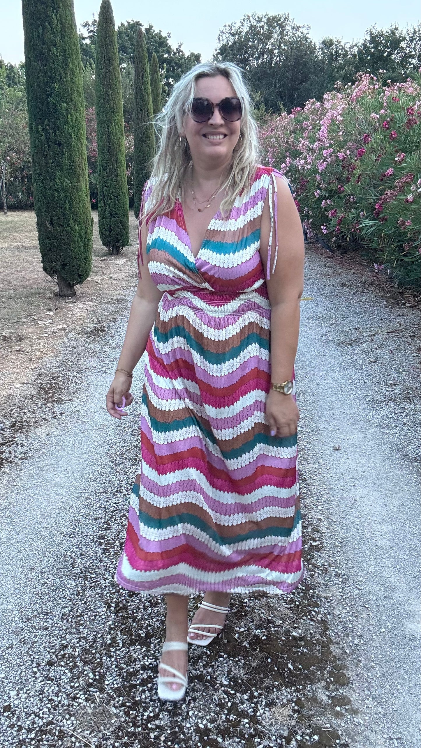 Every Woman Dress - Aztec glow (roze/groen)