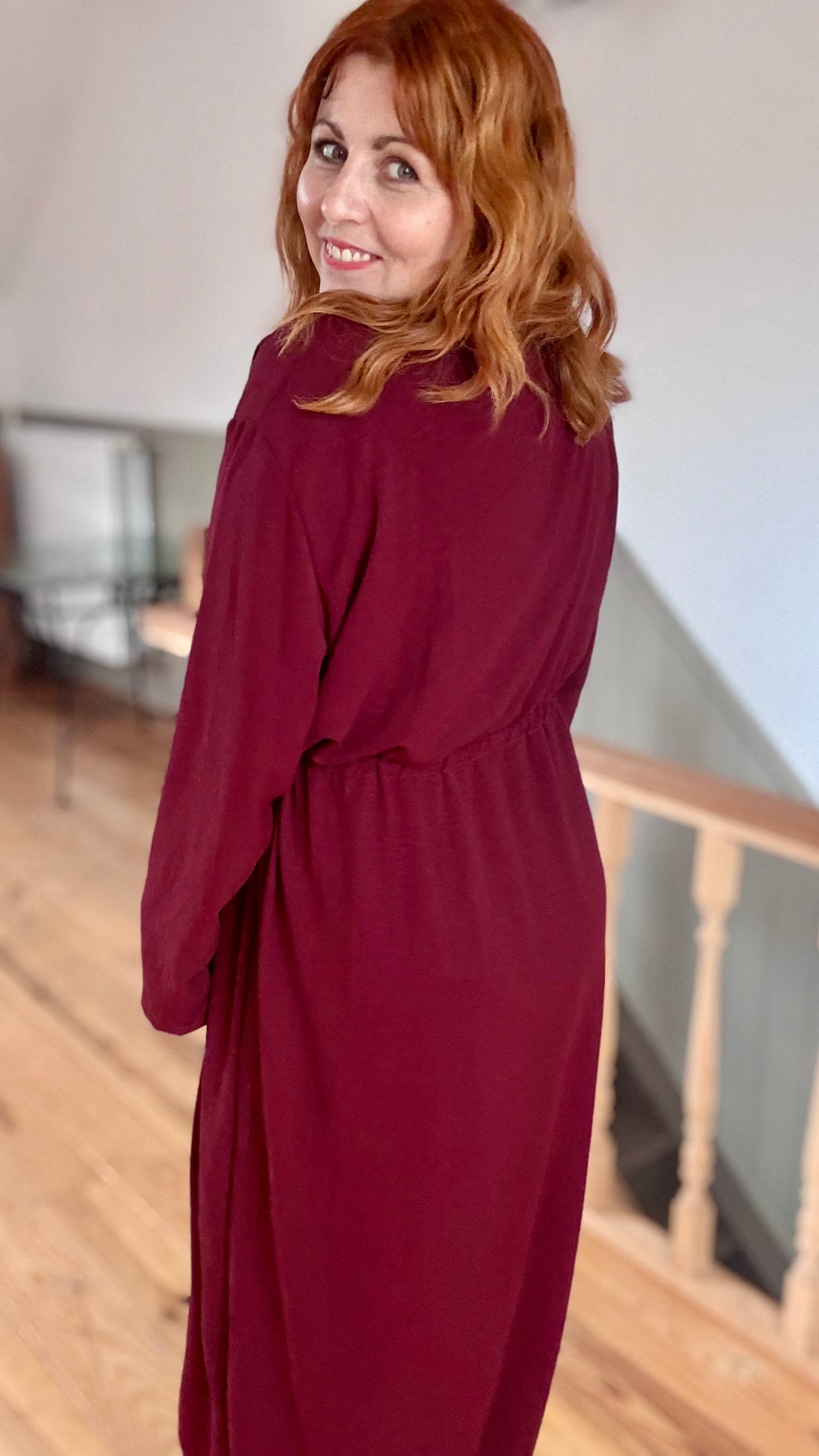 Celeste jurk - Wijnrood