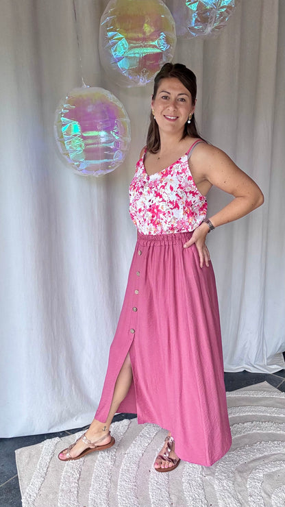 Suki top roze print