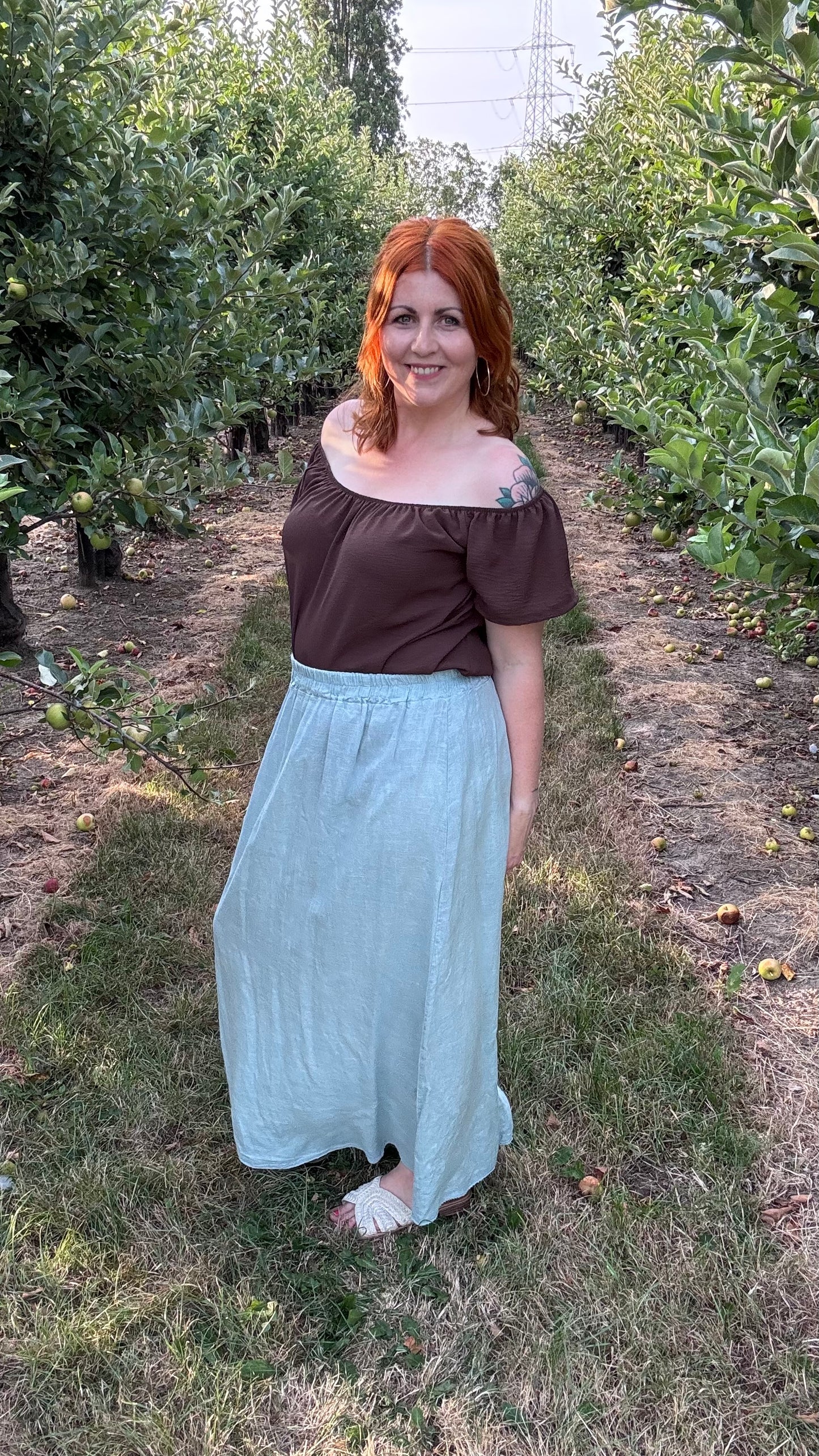 Linnen rok - Mint