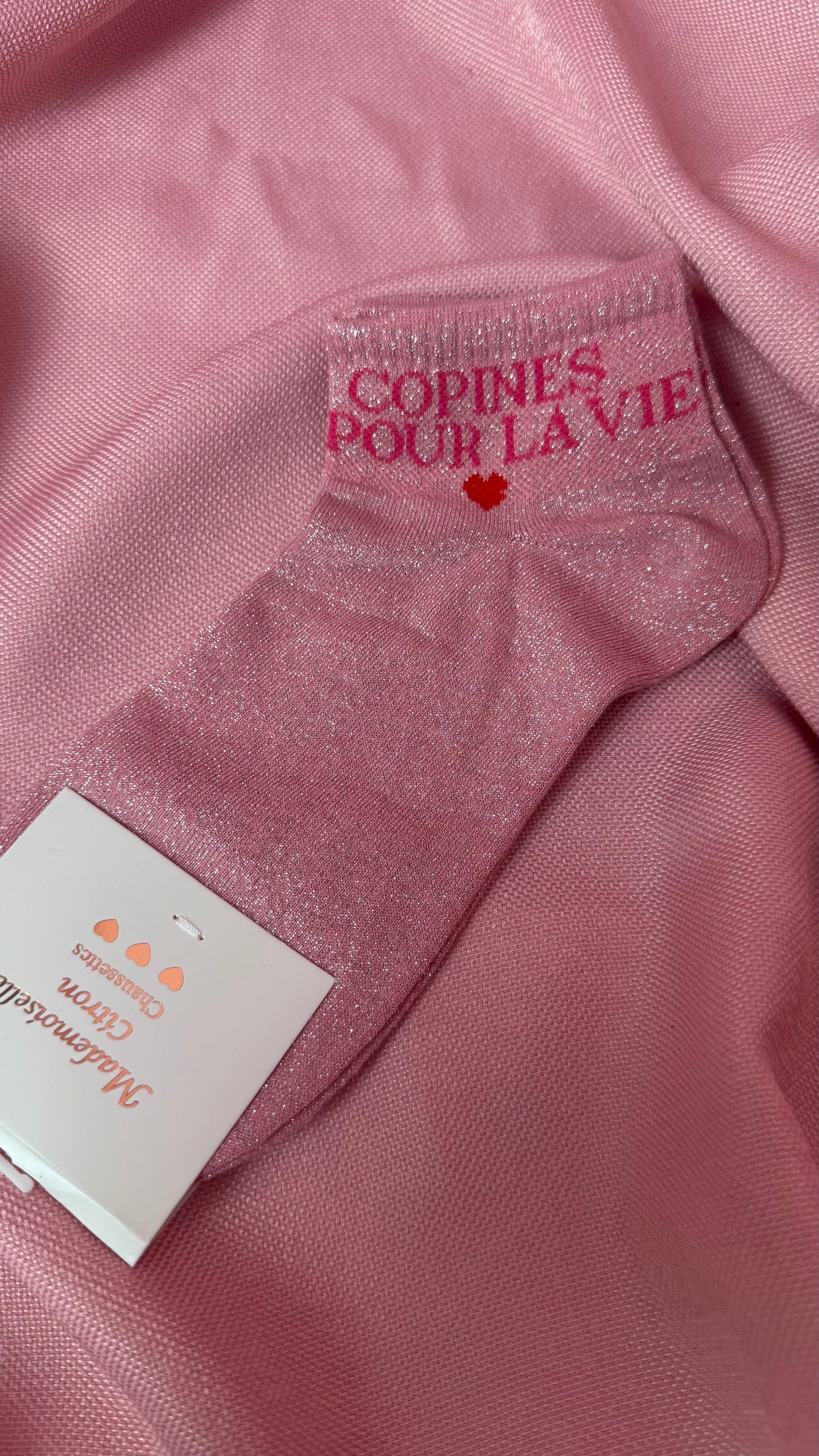 Quote sokken: Copines pour la vie (enkelsokken)