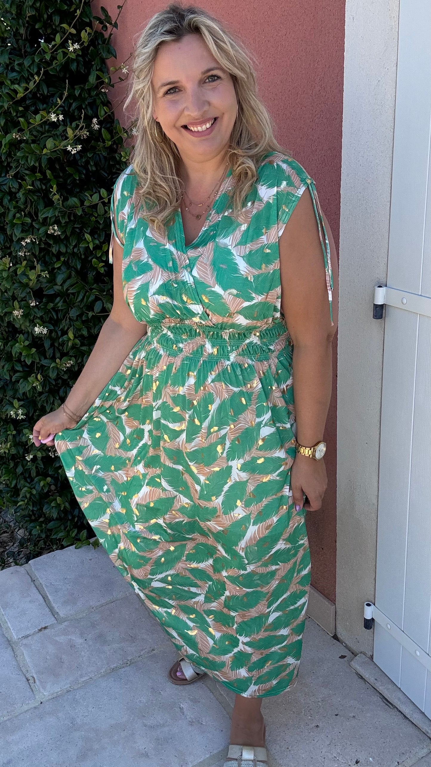 Every Woman Dress - Golden feather (groen)