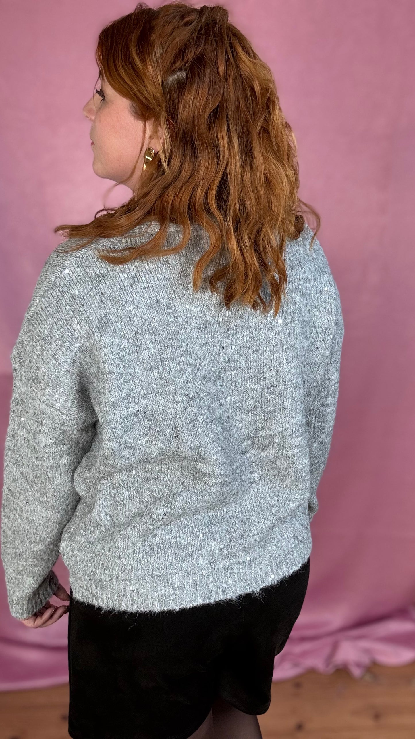 Soft knit cardigan - grijs