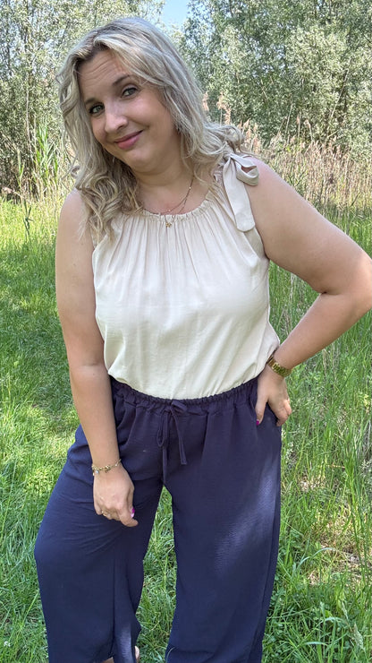 Shoulder bow top - Beige