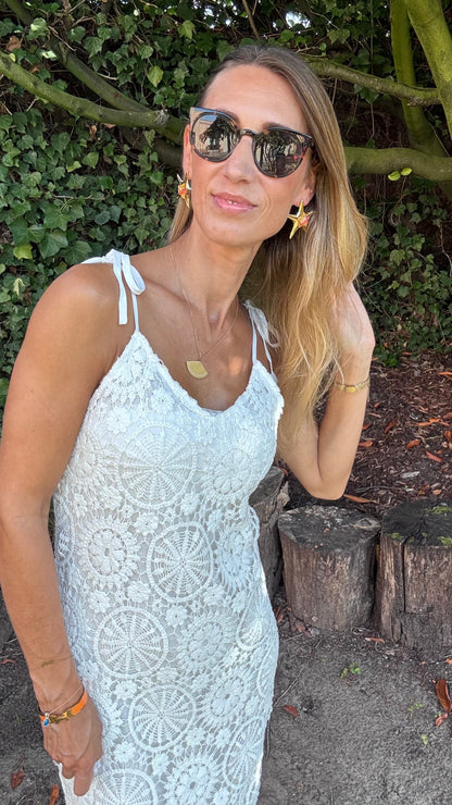 Capri lace dress - Wit