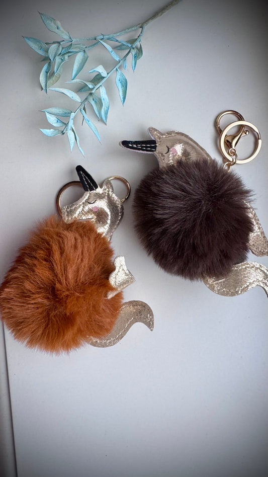 Sleutelhanger fluffy unicorn