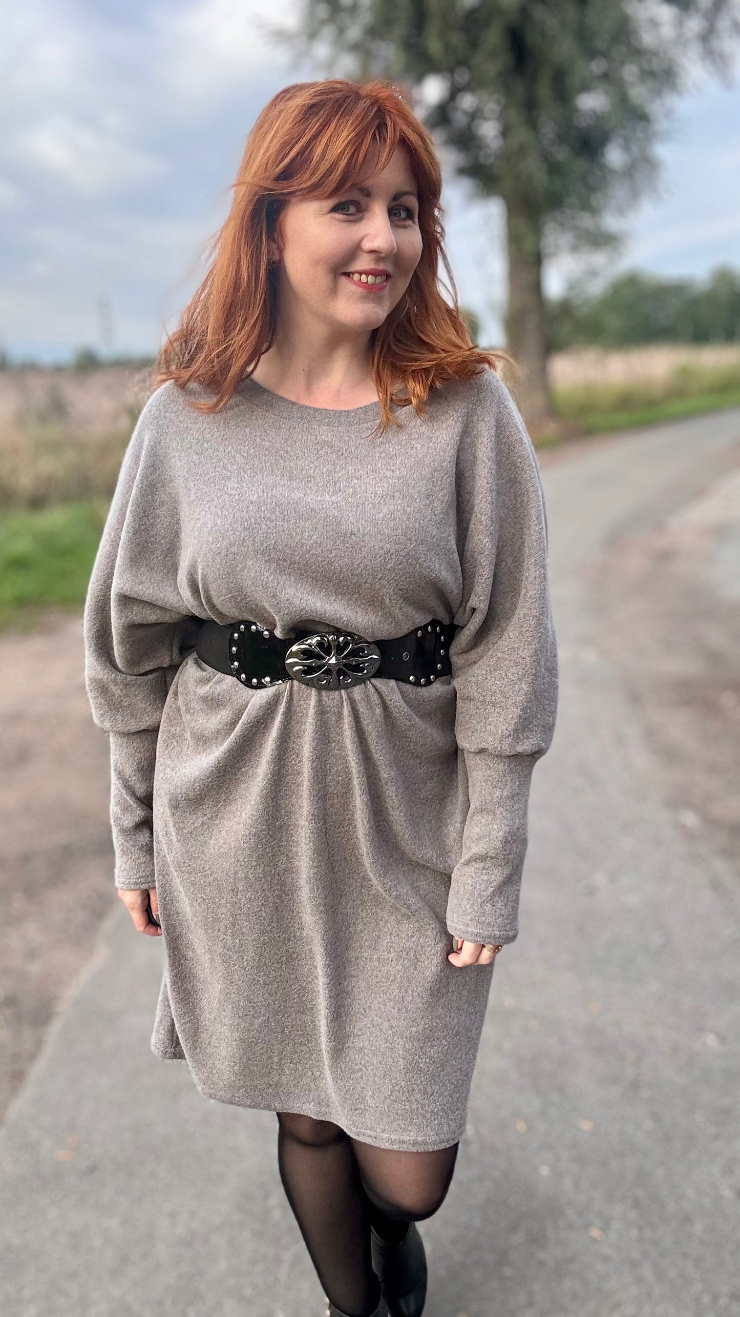 Lounge luxe jurk - Taupe