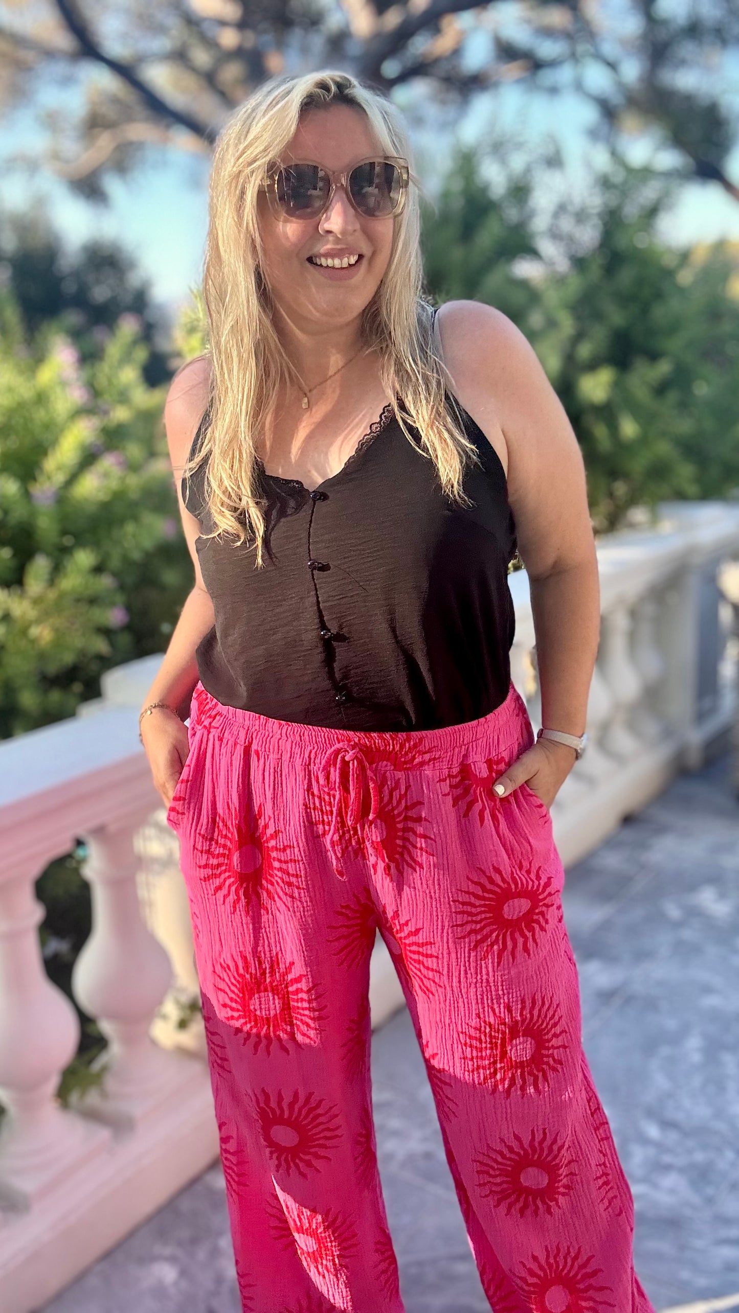 Sierra broek print roze