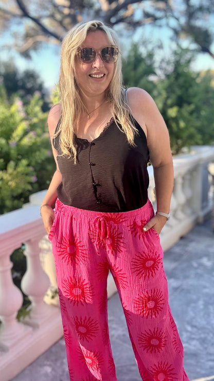 Sierra broek print roze