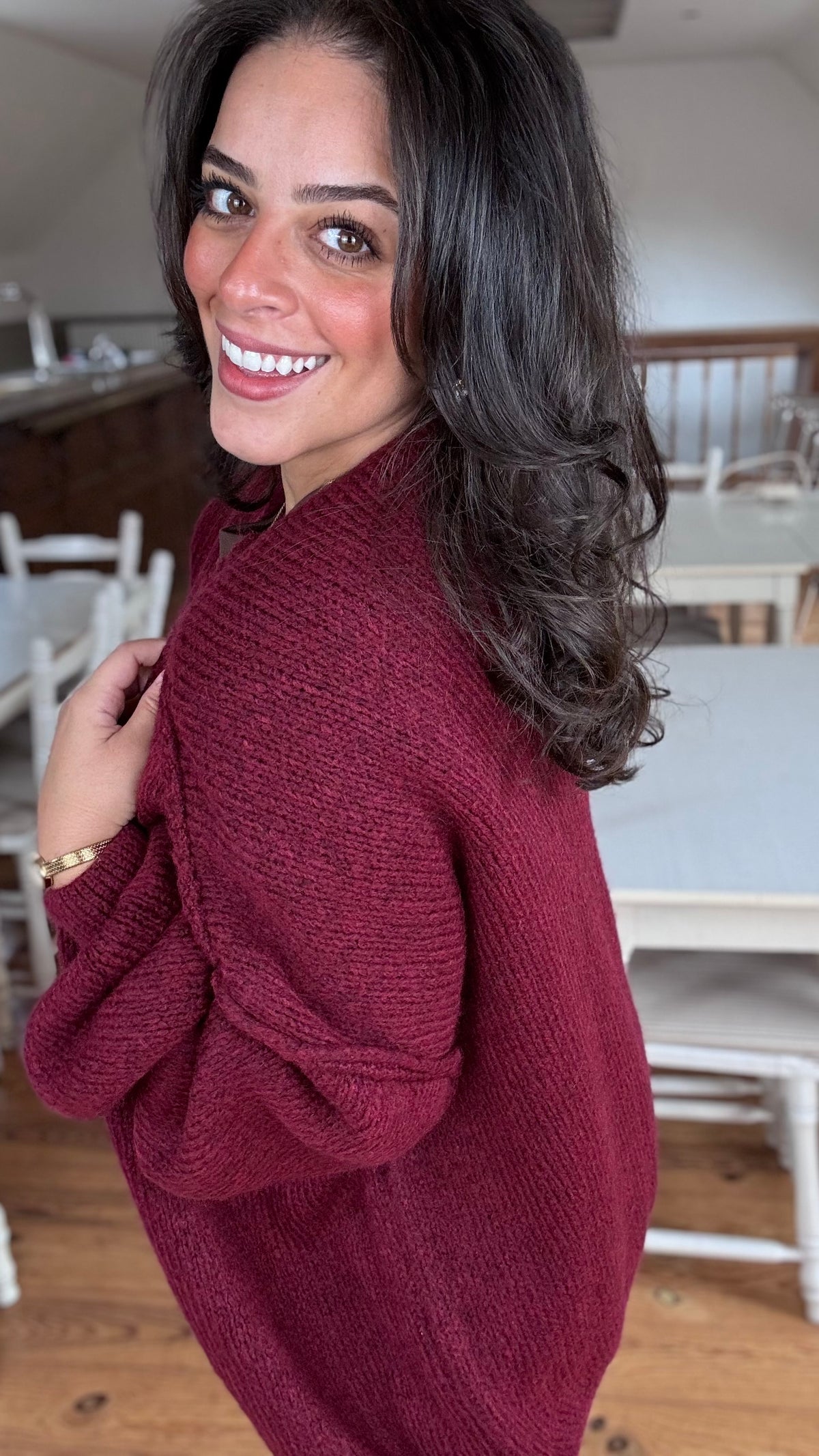 Louise cardigan - Bordeaux