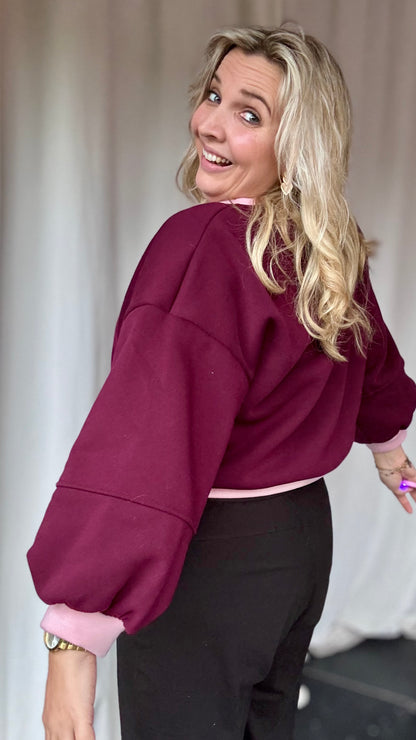 Leyla sweater - Burgundy/blush