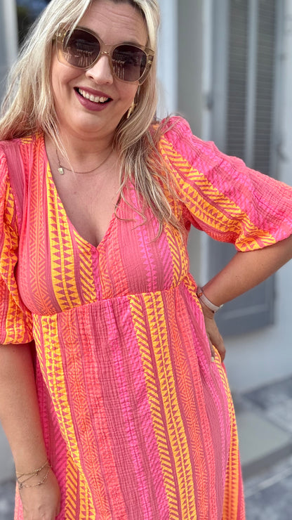 Golden hour dress bohemian koraal