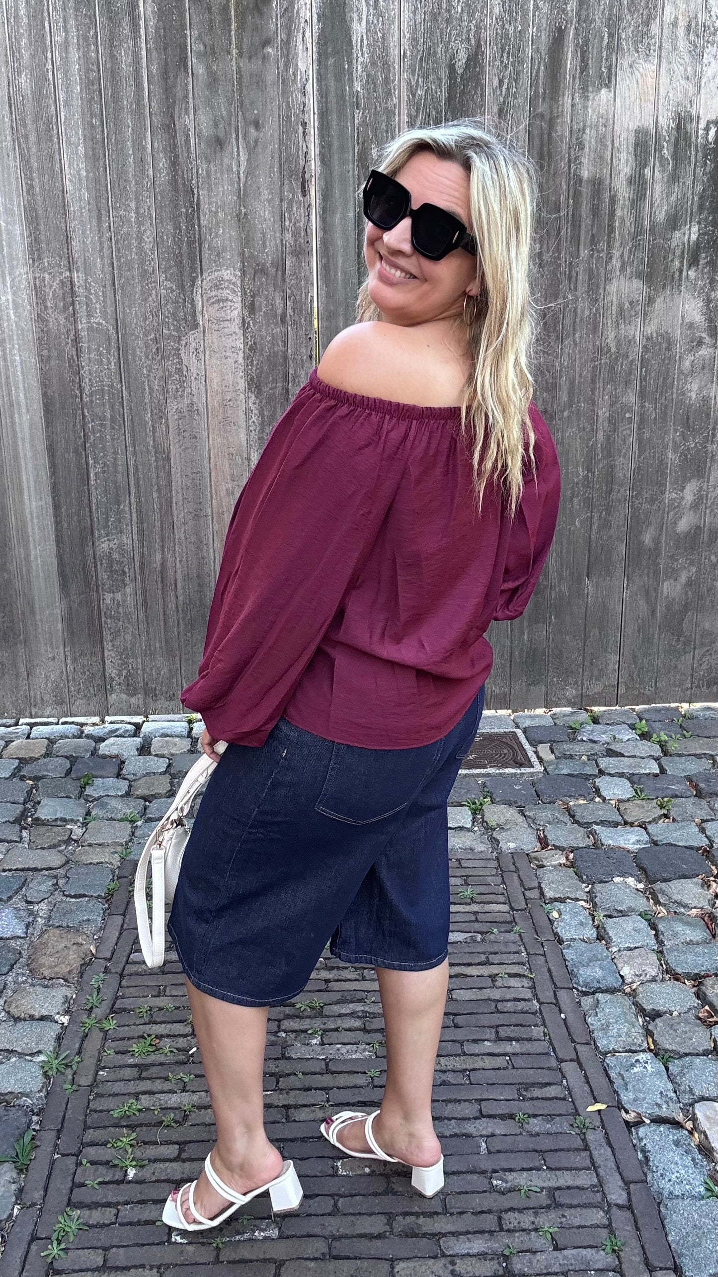 Blue denim jorts