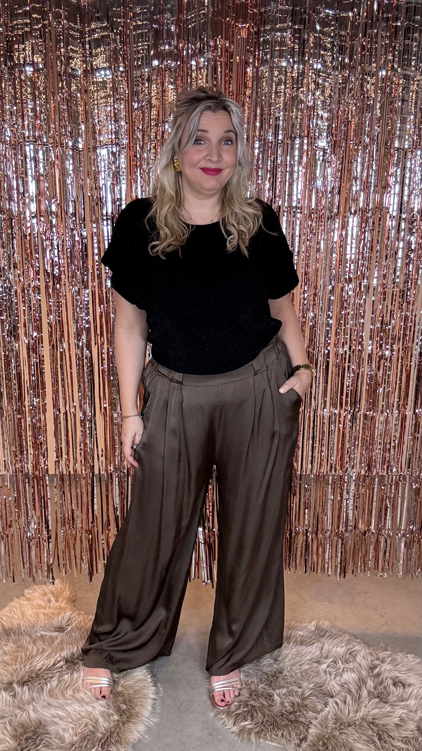 Glamour flow broek - Coffee