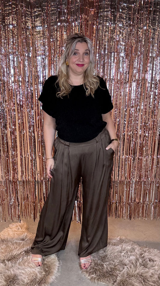 Glamour flow broek - Coffee