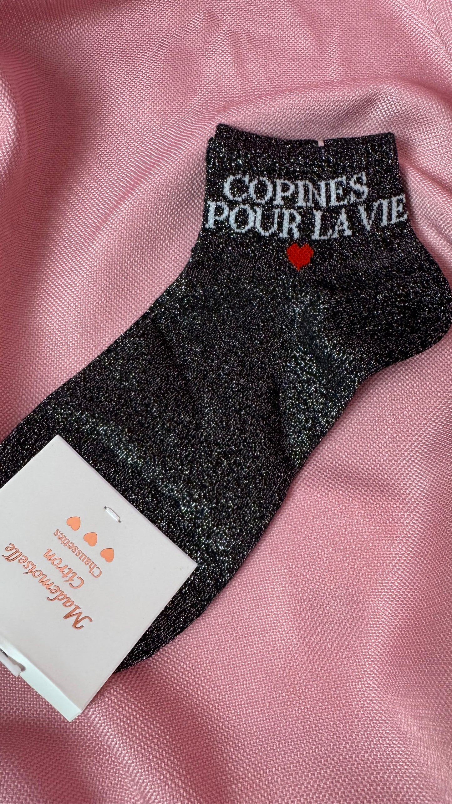 Quote sokken: Copines pour la vie (enkelsokken)