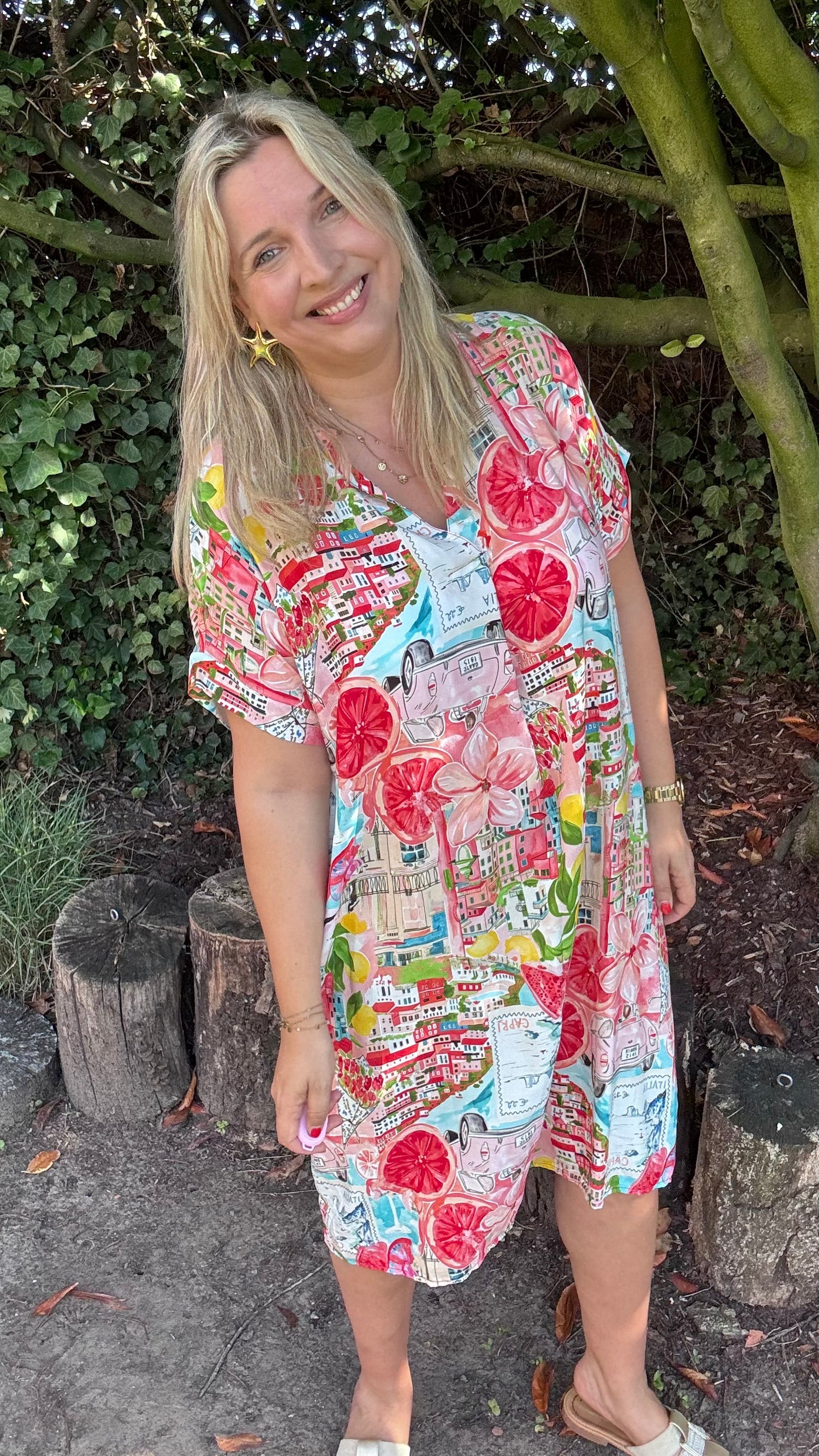 Tropical escape dress - Rood