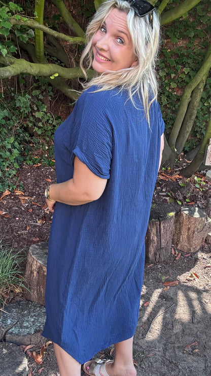 Justine jurk - Donkerblauw
