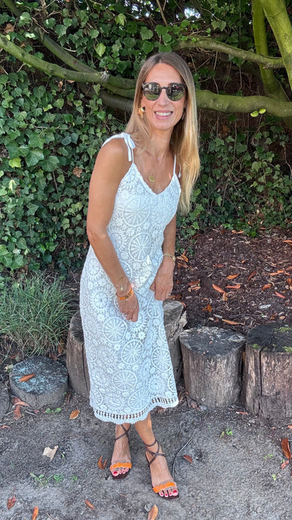 Capri lace dress - Wit