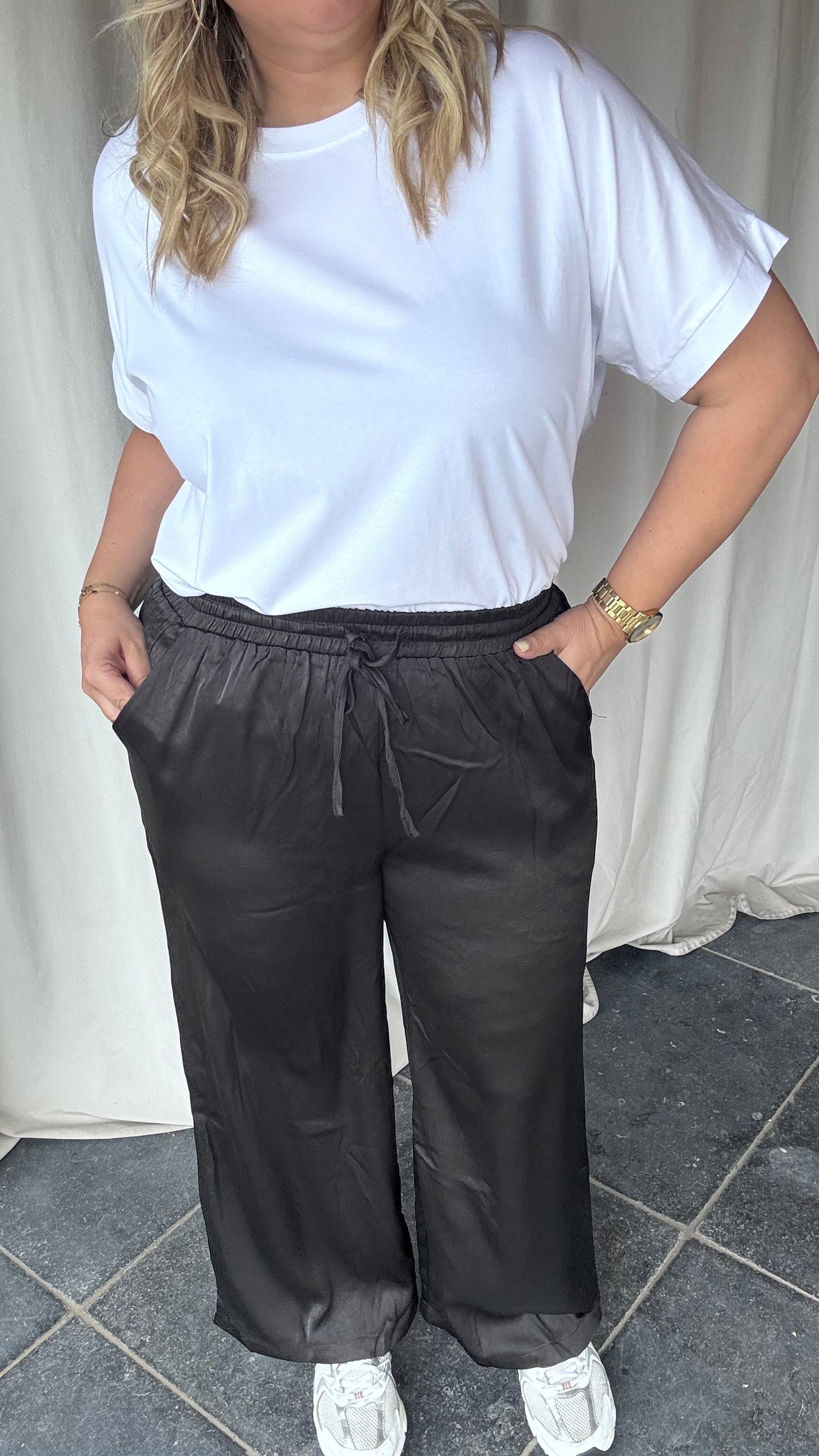 Satin broek - Zwart